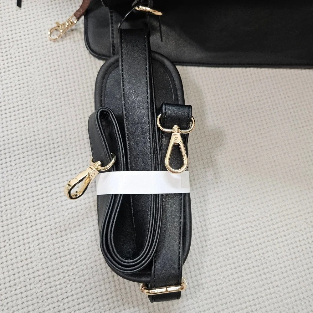 Lancash Black Structured Laptop Tote Bag for Women